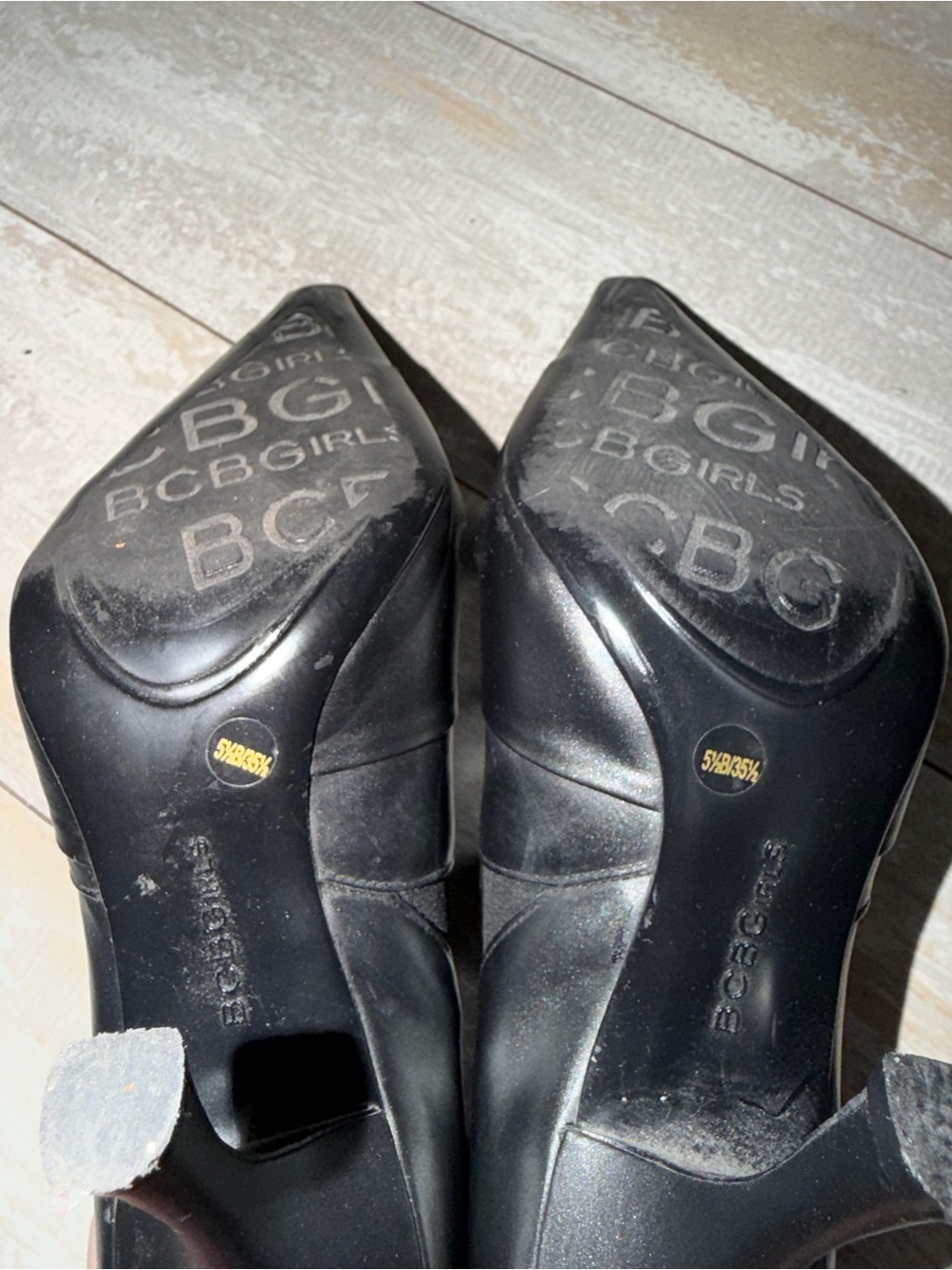 BCBGirls Black Pointed-Toe Ruched Pumps - Picture 3 of 3